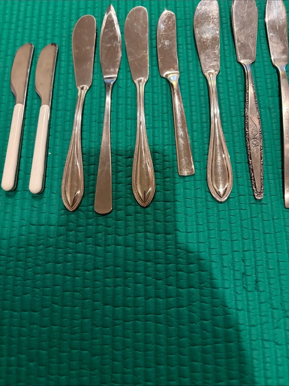 Vintage Silver Butter Spreaders - Assorted Stainless Set of 9